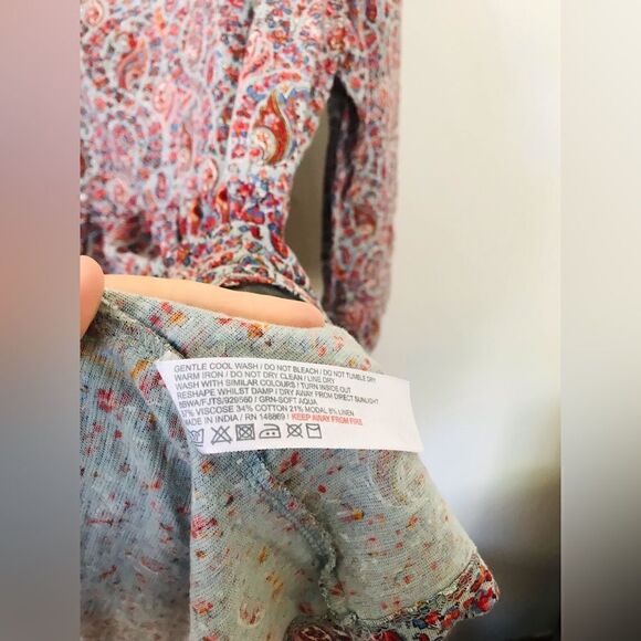 Fat Face Hailee Country Paisley Longline Top - size 12 - Picture 5 of 7